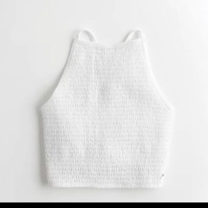 Hollister smocked high-neck crop top